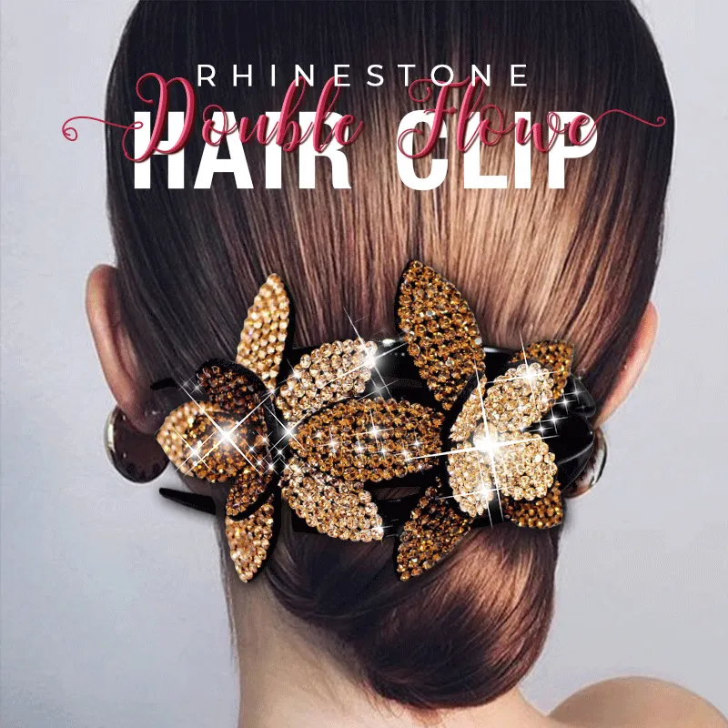 🌺Rhinestone Double Flower Hair Clip