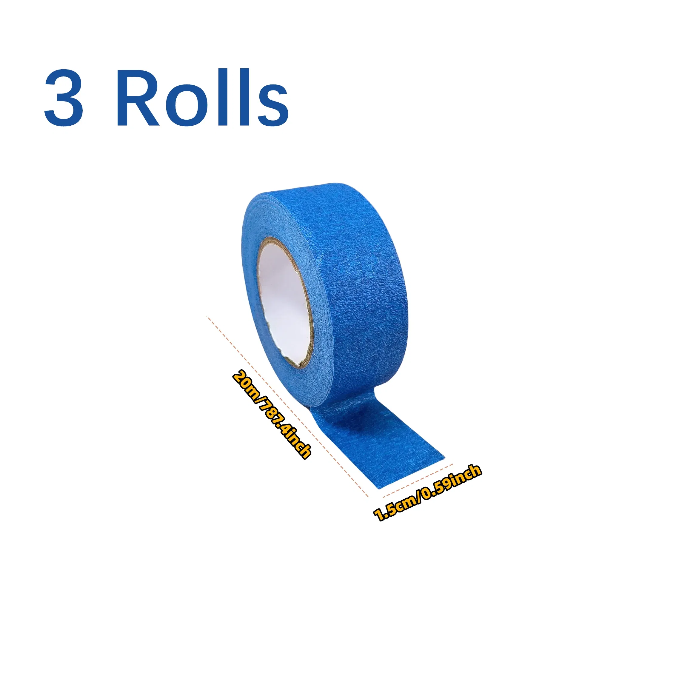 Color: Translucent - 3 Roll/Set Paint Tape Multi-Surface Masking Easy Removal Paint Tape Security Wall Painting Crafts Art Construction Home 20m/Roll