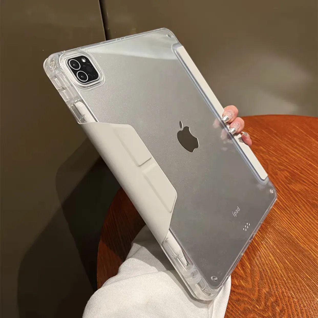 Color: GRAY, Size: twelve - Case Magnetic for iPad Air 11 Cover iPad Air 4 5 10th 10.9 9.7 7th 8th 9th Gen 10.2 3 pro 10.5 11 With Y-Shaped Fold Clasp Funda