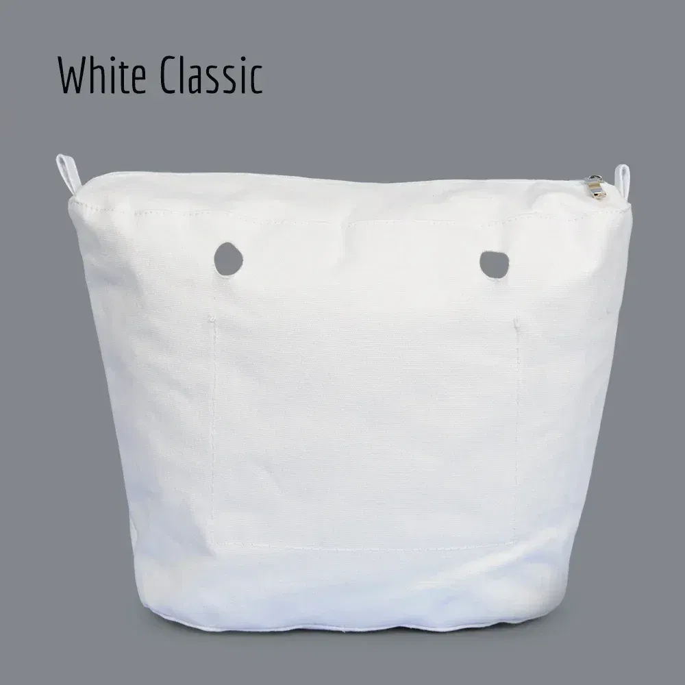 Color: Ivory - TANQU New Inner Lining Zipper Pocket for Classic Obag Insert with Inner Waterproof Coating for O Bag