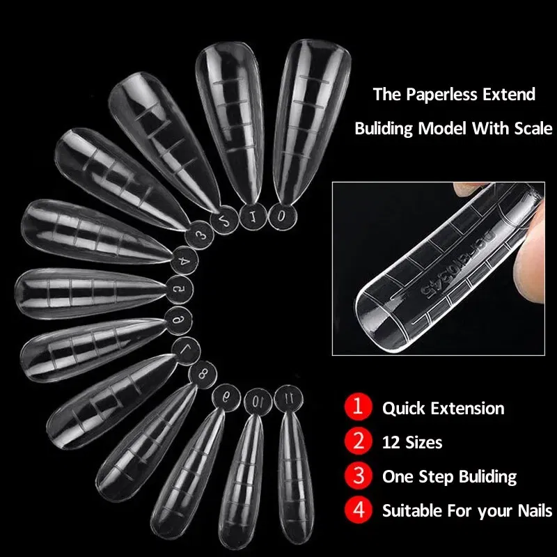Color: Light Grey - 120pcs Nail Forms Full Cover False Nails Quick Building Mold Fake Nail Shaping Extend Top Molds For Gel Salon Manicure Art