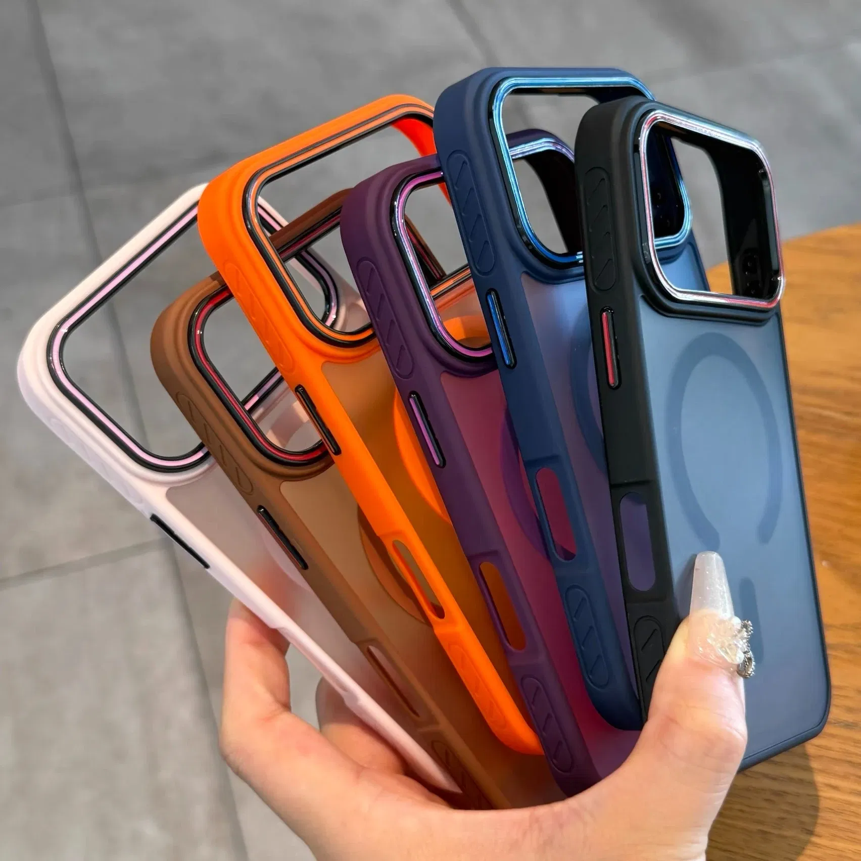 Color: Orange, Compatibility by Model: iPhone 14 Pro Max - Wireless Charging Matte Magnetic Case for iPhone 17 16 ProMax 15 14 Plus 13 12 11 17 Air Anti Fall Bumper Translucent TPU Cover