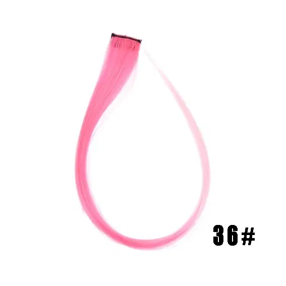 Color: #1B, Stretched Length: 22inches - Synthetic Clip-in Hair Extensions 22" Long Colorful Straight Hair Pieces Synthetic Hairpieces for Daily Festival Party