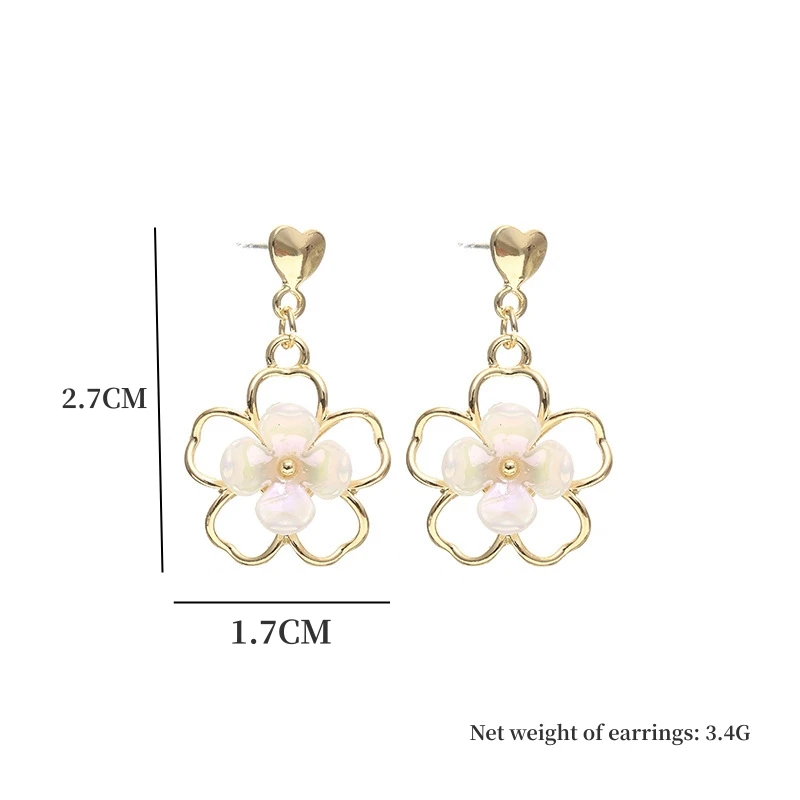 2024 New fashion hold flower earings women gender ceremony senior sense early warming party jewelry gift hot selling