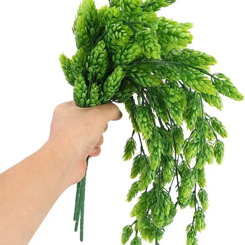 1PCS Artificial Hops Flower Vine Garland Plant Fake Hanging Vine Hops Faux Hops Indoor Outdoor Home Garden Decor Floral Greenery
