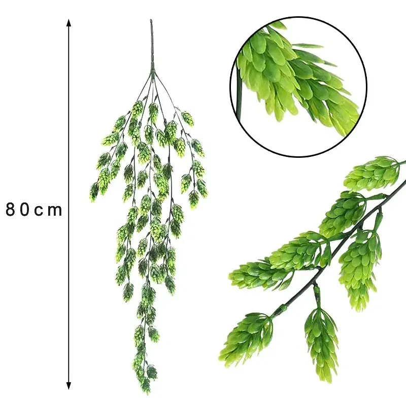 1PCS Artificial Hops Flower Vine Garland Plant Fake Hanging Vine Hops Faux Hops Indoor Outdoor Home Garden Decor Floral Greenery