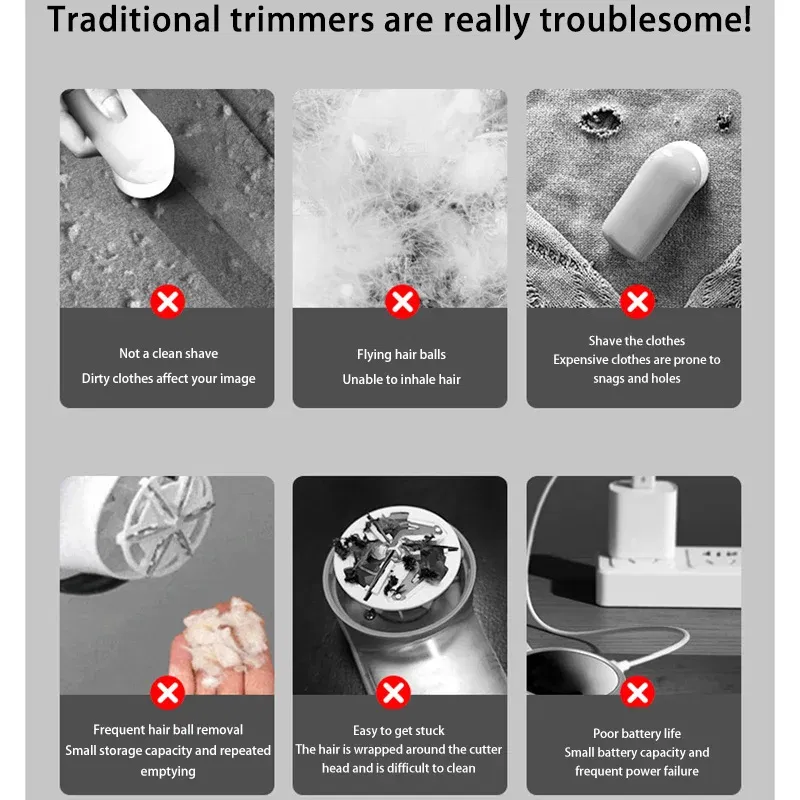 Color: grey - 2025 Hair Ball Trimmer Home Usb Portable Rechargeable Hair Ball Trimmer Hair Ball Remover Shaving Machine Sweater Trimmer