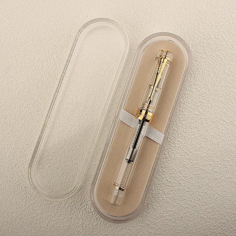 Color: Navy Blue, Nib Size: M - JINHAO 100 Centennial Fountain Pen Resin Gold Clip Nib EF F M Students Pens Business Stationery School Office Supplies PK 9019