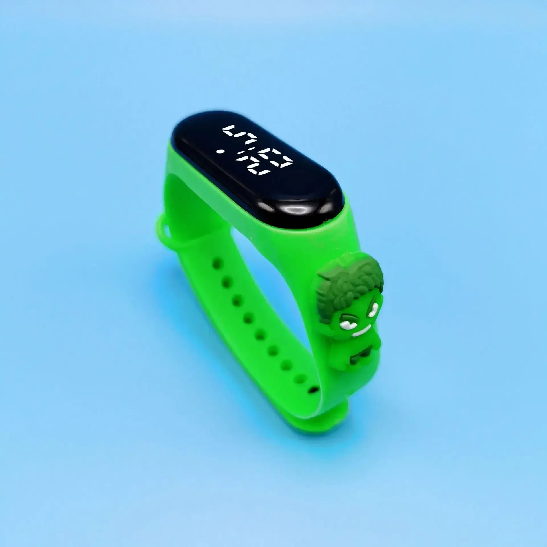 Color: army green - Disney Stitch LED Waterproof Kids Digital Watch Spiderman Hulk Children Watch Sports Touch Electronic Kids Gifts