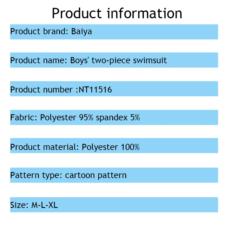 Size: Other sizes, Color: Blue - Summer Boys Swimsuit for Kids Split Sun Quick Dry With Swim Cap Swimsuit Cartoon Boys Set