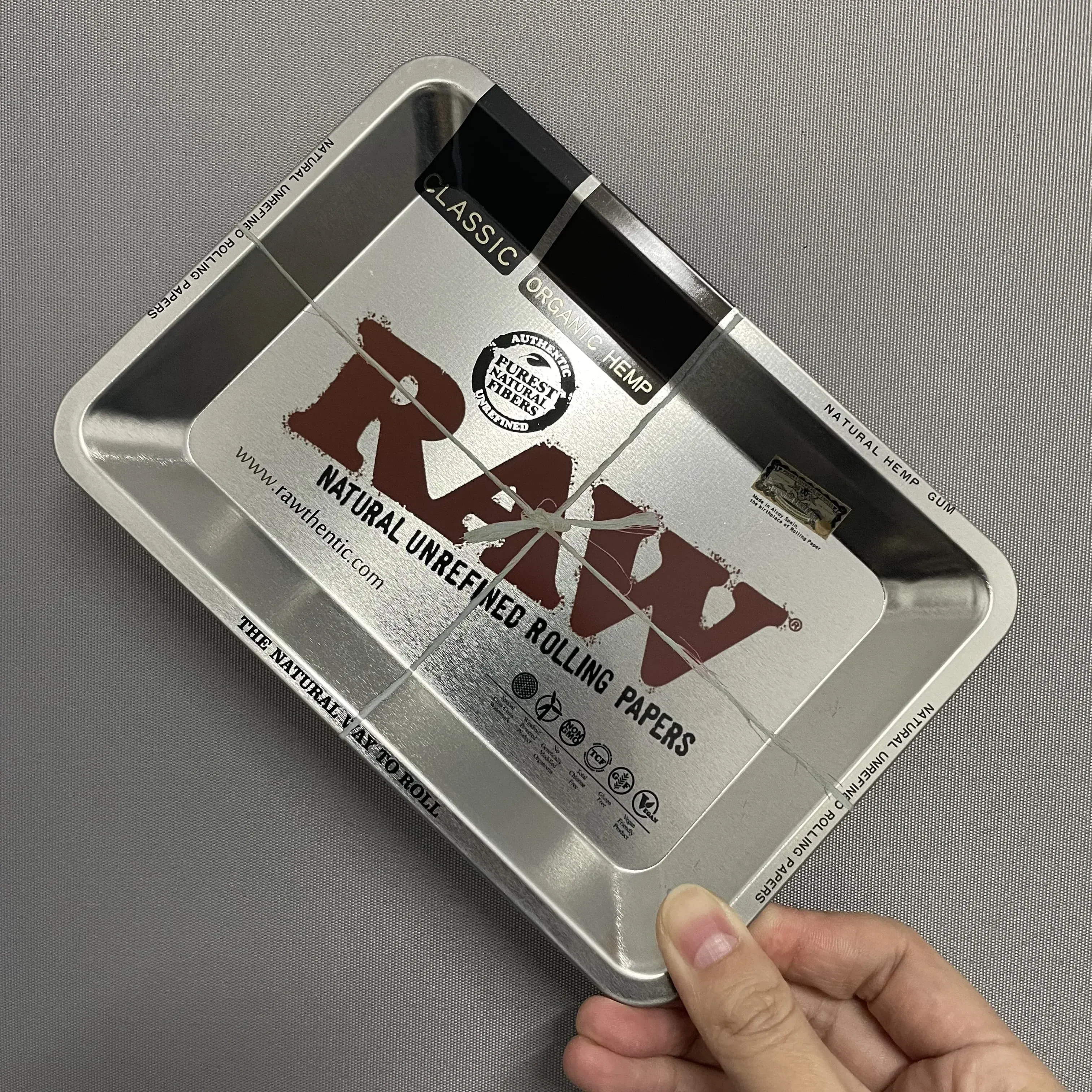 Color: GRAY - RAW Classic Rolling Tray Multi Designs Available