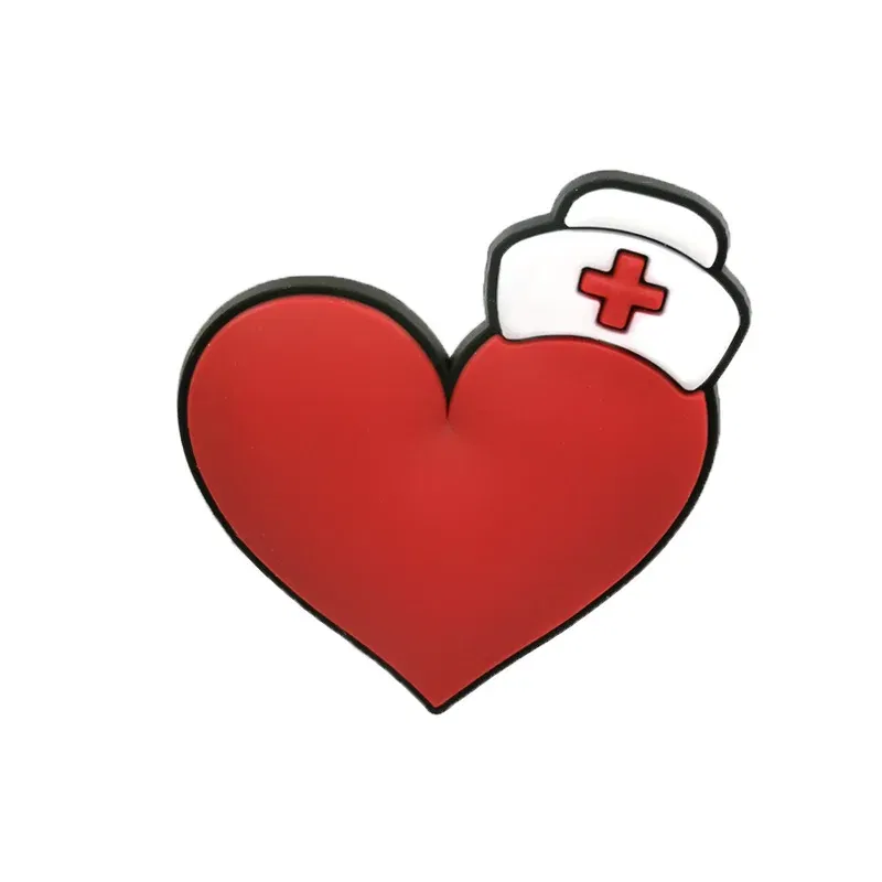 Color: GRAY - 1pcs Medical Clog Accessories Stethoscope Syringe Gibit Shoe Charm Clog Pins Teeth Uterus Nurse Clips Jeans Girl Women Gift