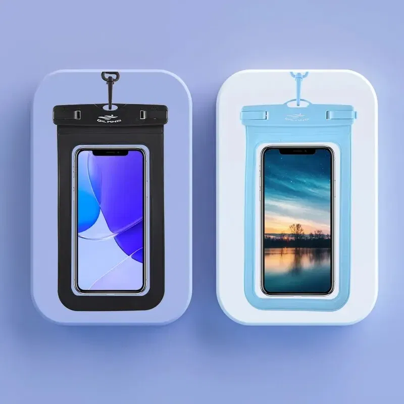 Color: Black - Mobile Phone Waterproof Cover Drift Diving Swimming Training 7 Inch Mobile Phone Cover Large Transparent Strong Seal