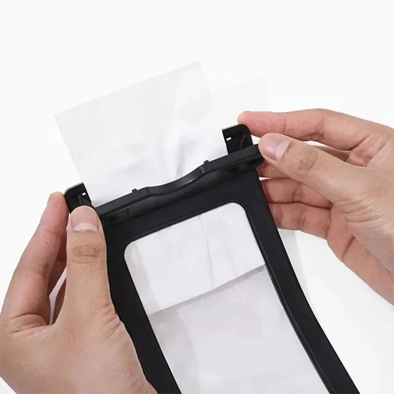 Color: Black - Mobile Phone Waterproof Cover Drift Diving Swimming Training 7 Inch Mobile Phone Cover Large Transparent Strong Seal