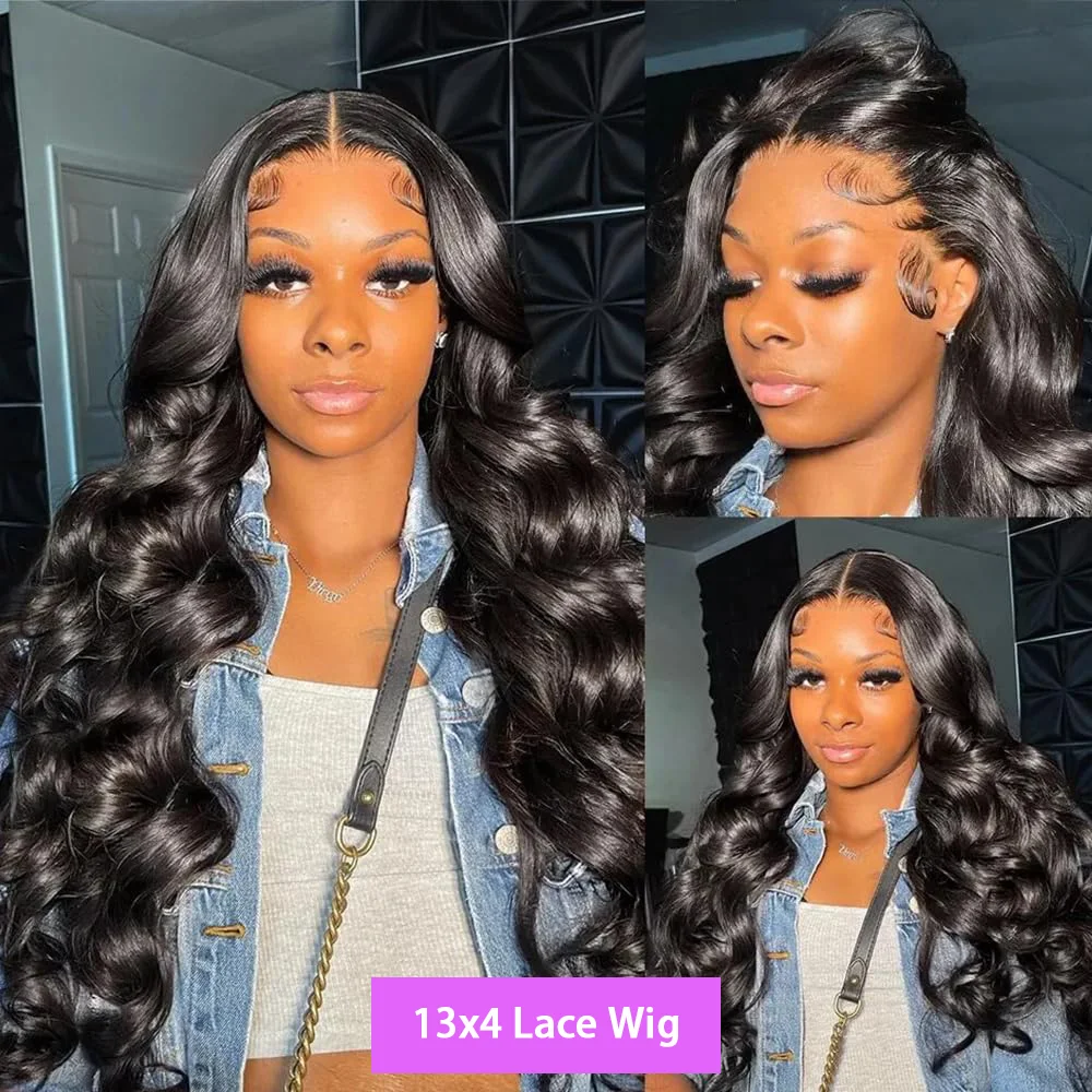 Color: #1B, Ships From: CHINA, Stretched Length: 16inches, Density: 200% - Body Wave 13x6 Lace Front Wigs Human Hair 200 Density Brazilian Remy Human Hair Wigs 13x4 Transparent Lace For Women 30 32 Inch