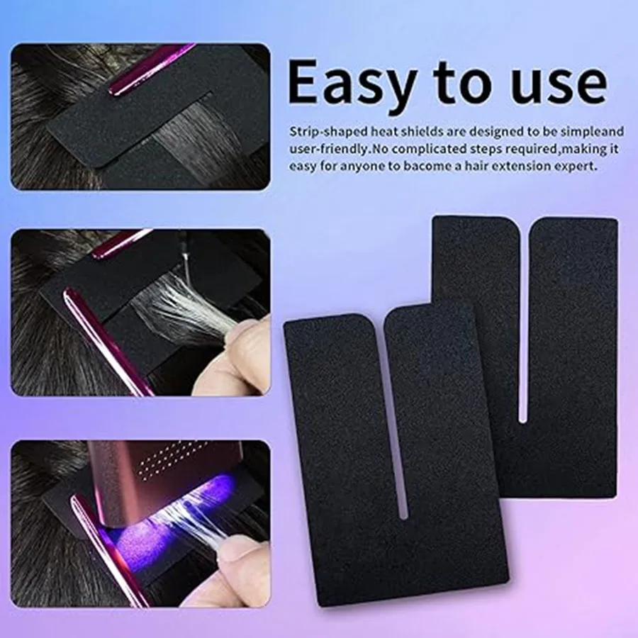 Color: Black, Number of Pcs: 50pcs - 10-100Pcs Hair Extension Protector Shields Heat Scalp Shields Sturdy Heat Shield Guards Heat Insulation Sheet