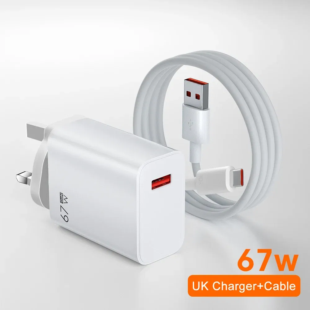 Plug Type: KR - Xiaomi 67W Super Fast Charger USB Type-C PD Interface Charging Fast Charging Phone Charger For iPhone15 Samsung Huawei Data Line