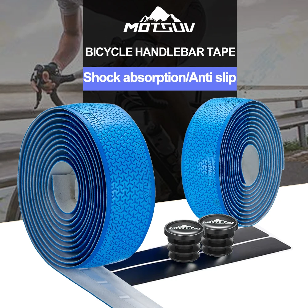 Color: Navy Blue - 1Pair  Road Bike Handlebar Tape Anti Slip Silica Gel Handlebar Tape Shock Absorption Cycling Bar Tape Bicycle Accessories
