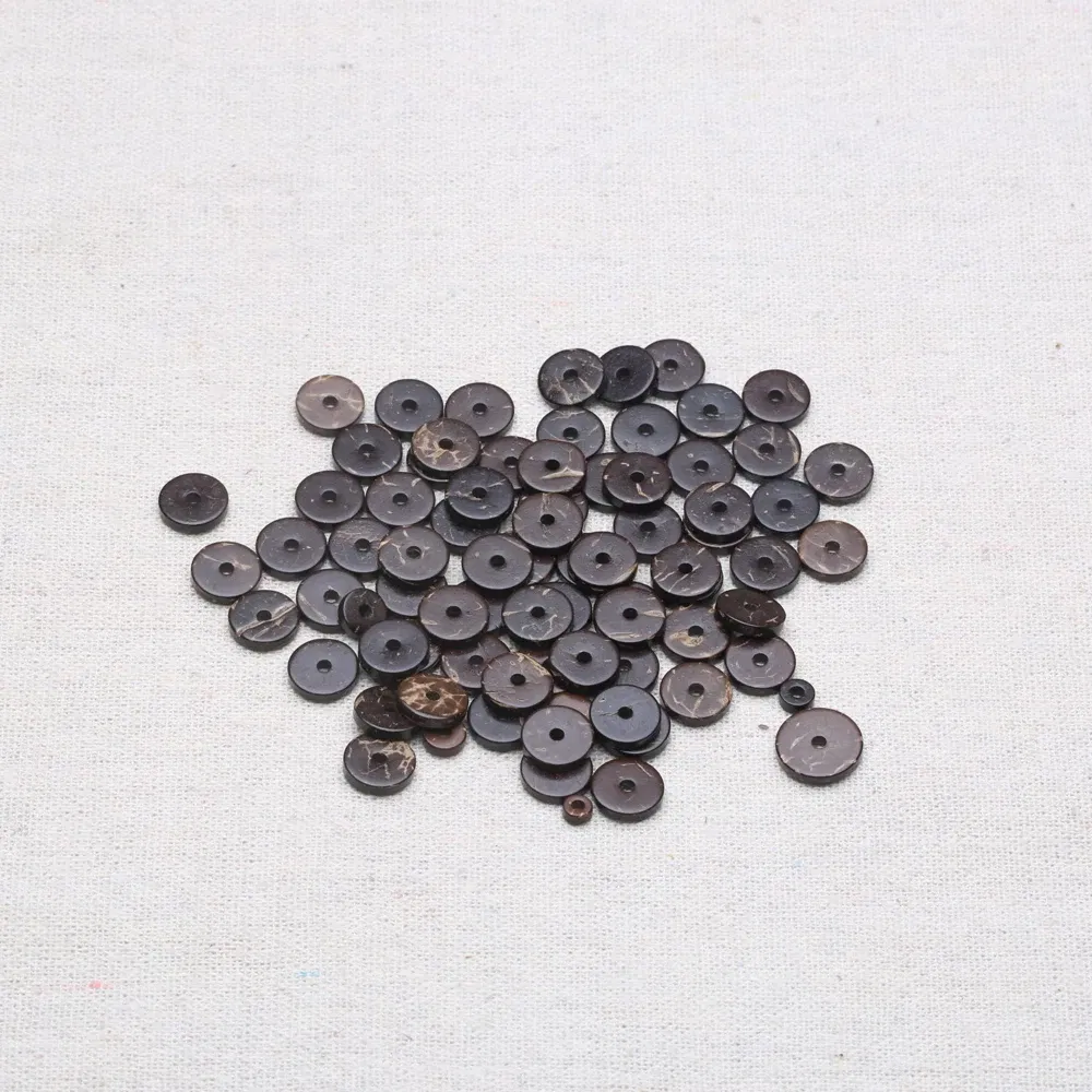 Size: 14mm - Polished coconut shell round brown coconut shell for DIY jewelry making bracelets 100 beads septa beads