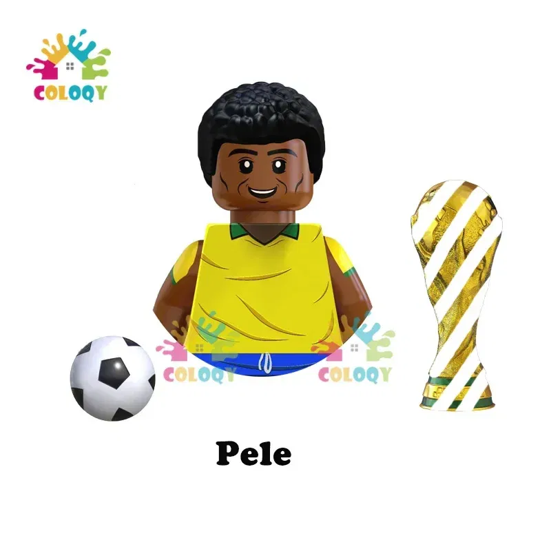 Color: Sand Green, Ships From: CHINA - Kids Toys World Famous Football Stars Building Blocks Sport Player Mini Action Figures Golden Cup Toys For Boys Christmas Gifts