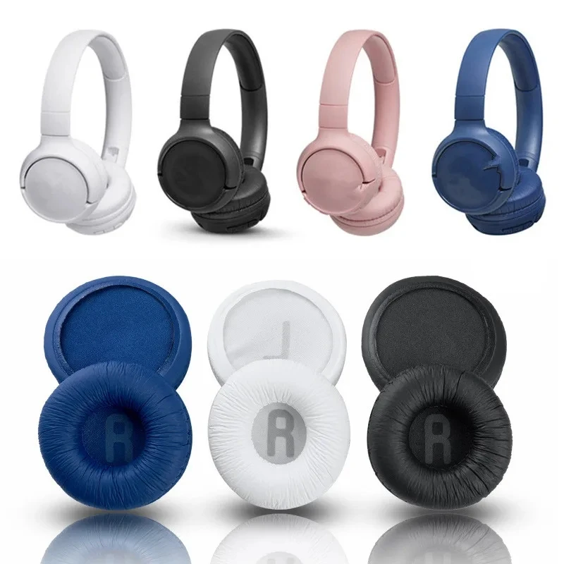 Color: Blue - Replacement Ear Pads Soft Leather Foam Pads for JBL Tune 600, T450, T450BT, T500BT, JR300BT, 70mm, 1 Set