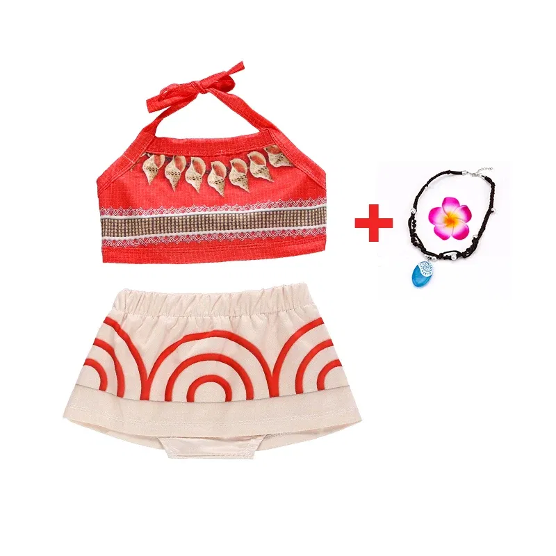 Color: Blue, Kid Size: 4T - Disney New Moana Dress Costumes Kids Girl Cosplay Toddler Movie Ocean Adventure Infant Frock Halloween Party With Chick Clothes