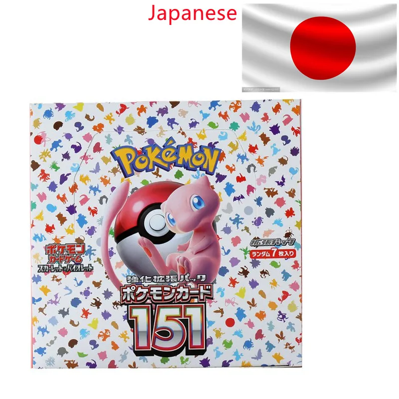 Color: seven - 140pcs/Box Anime Pokemon Card Scarlet Violet 151 Japan SV2a Version TCG Classics Expansion Booster Box Trade Card Gifts