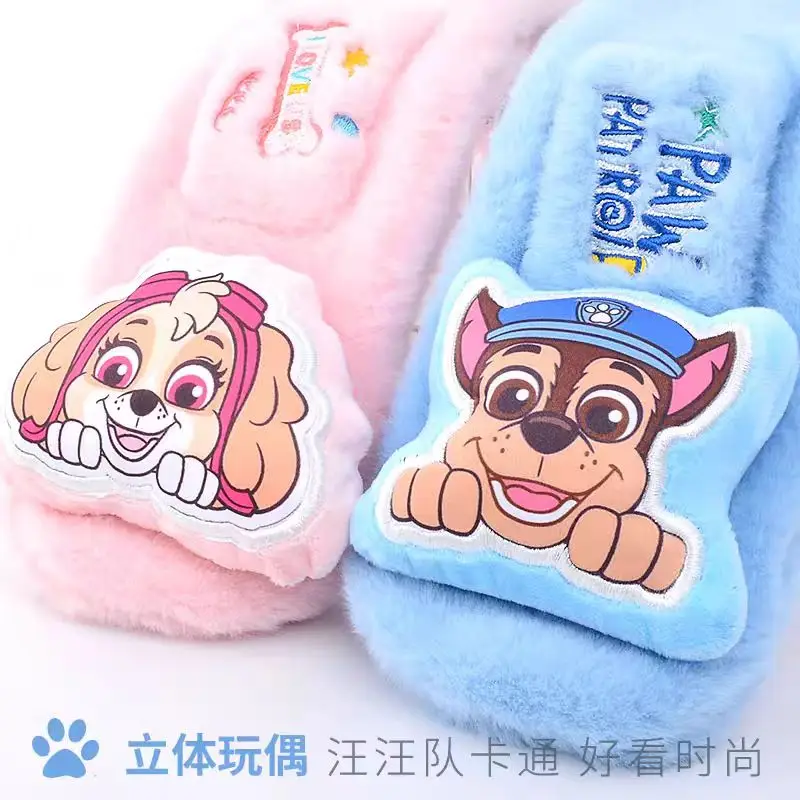 Color: Emerald Green, Size: XXL - 100% Genuine Paw Patrol Thicken Cross Collar Scarf Kids Girls Glove Warm Winter Muffler Fur Plush Cute Shawl Scarfs High quality