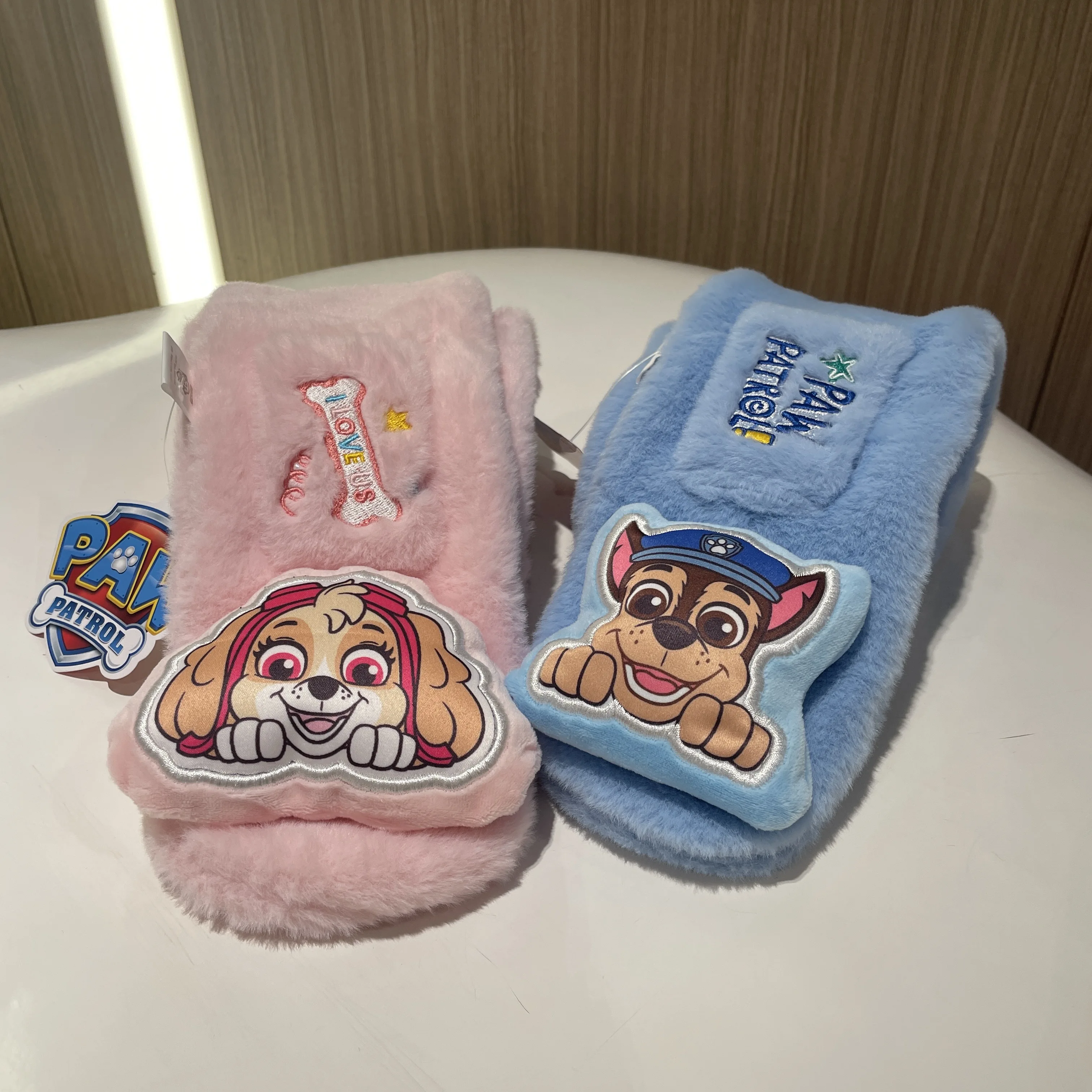 Color: Emerald Green, Size: XXL - 100% Genuine Paw Patrol Thicken Cross Collar Scarf Kids Girls Glove Warm Winter Muffler Fur Plush Cute Shawl Scarfs High quality