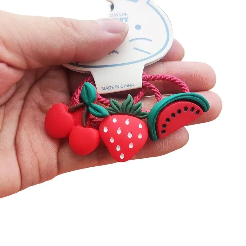 Color: Orange - 3PCS New Cute Cartoon Rainbows Princess Headwear Kids Elastic Hair Bands Children Tie Girls Accessories Baby Headdress