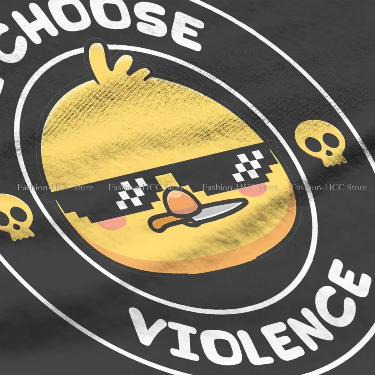 Color: black, Size: XXL - Sunglasses Style Polyester TShirt I Choose Violence Funny Duck Comfortable New Design Gift Idea T Shirt Stuff
