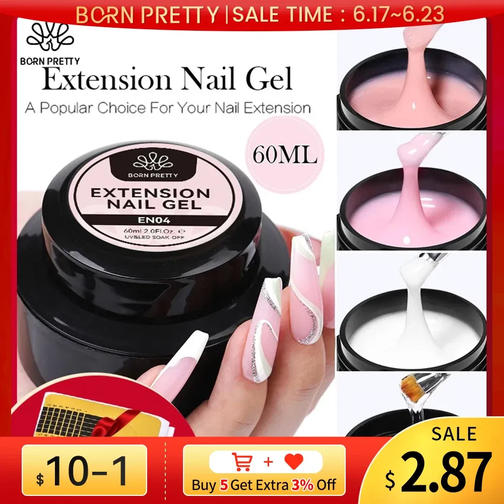 Color: Red Bronze - BORN PRETTY 60/30ml Hard Jelly Extension Nail Gel Polish French Nails Nude Pink White Clear Fibre Glass Gum For Manicure Extend