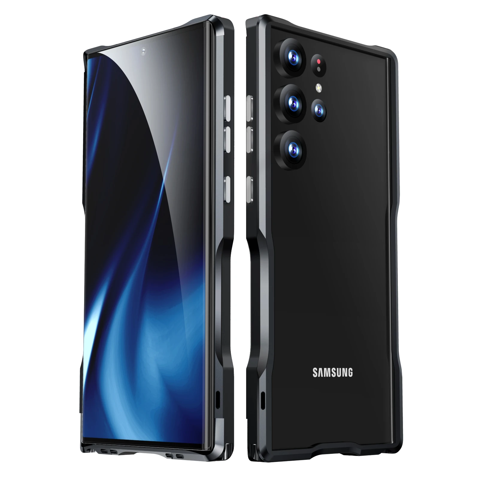 Color: Beige, Material: ABS - Luxury Aviation Aluminum Alloy Bumper Phone Case For Samsung Galaxy S25 S24 S23 S22 Ultra S25Edge Metal Frame Shockproof Cover