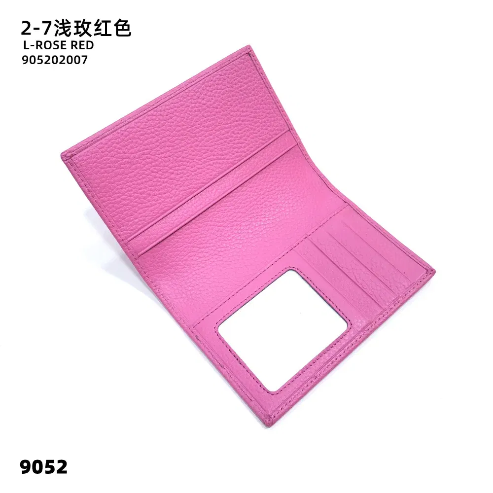 Color: Pink - 100% Cowhide Passport Holder Factory Genuine Leather Engrave Letters Men Women Passport Cover Customized Name Travel Card Wallet
