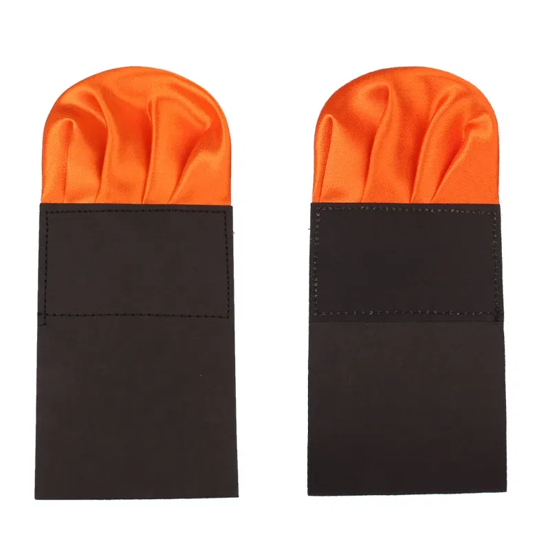 Color: Orange - Fashion Solid Silk Satin Handkerchief Candy Color Suits Pocket Square For Men Business Chest Towel Hanky Suit Napkin Hankies