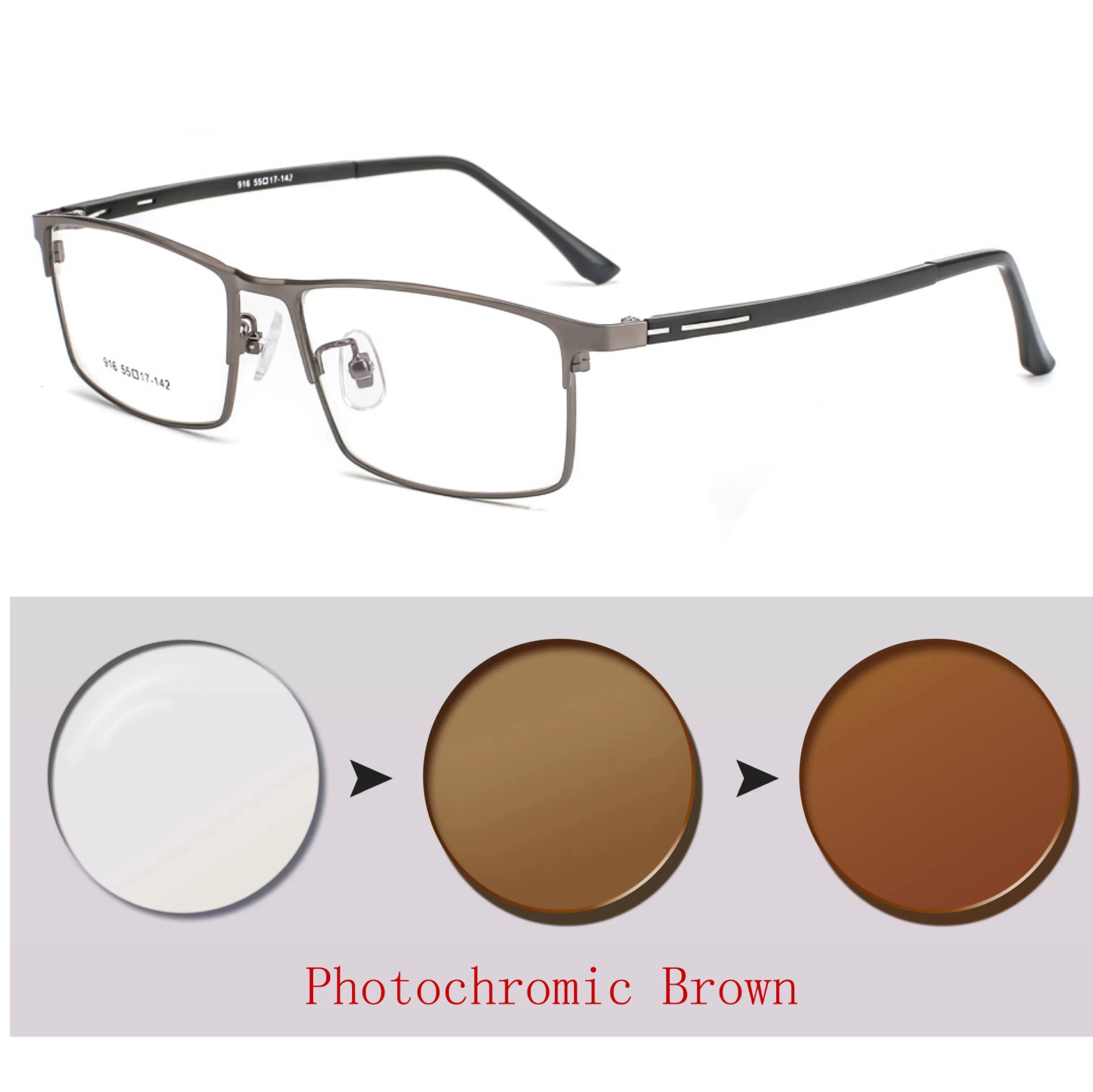 Frame Color: Khaki, Ships From: CHINA, Eye Prescription: +600 - Photochromic glasses Men's reading glasses Finished glasses Student myopia glasses 0 + 0.5 + 1 + 1.25 + 1.5 + 1.75 + 2