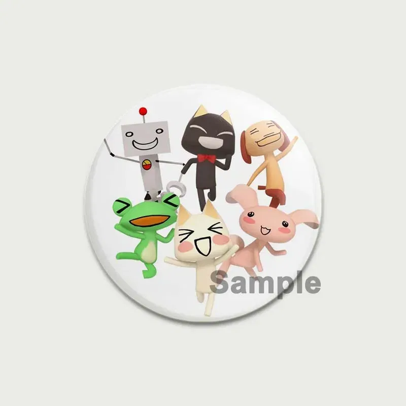 Color: light yellow, Size: S - 58/44/32MM Cartoon Funny Toro Inoue Cat Pins Tinplate Badge DIY Custom Brooch for Fans Collection Gifts Decorative Clothes Hats