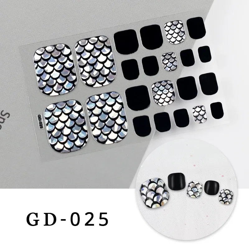 Color: Lvory - Colorful Nail Stickers Foot Shiny Glitter Nails  Charms Full Cover Self-Adhesive Nail Polish Stickers for Nails Art