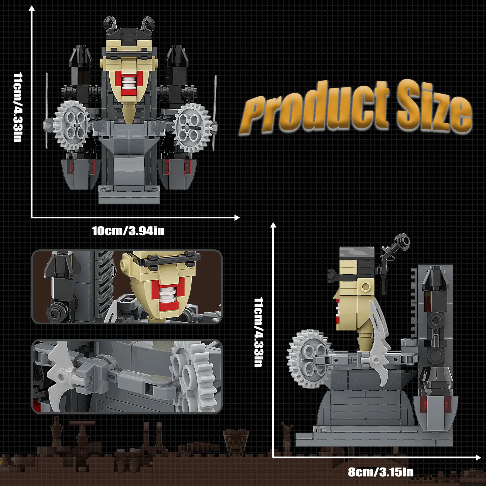 Color: Orange, Ships From: CHINA - Skibidi Toilet Man vs Monitor Building Blocks The Audio and Camera Man Toys  for Kids Adults Game Fans (127/263 PCS)