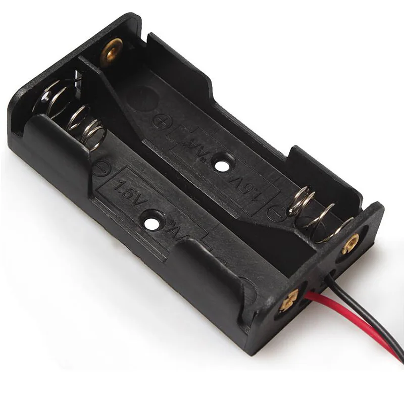 Color: black - DIY New 1 2 3 4 6 8 Slots AA Battery Case Box AA LR6 HR6 Battery Holder Storage Case With Lead Wire Bateria Protection Container