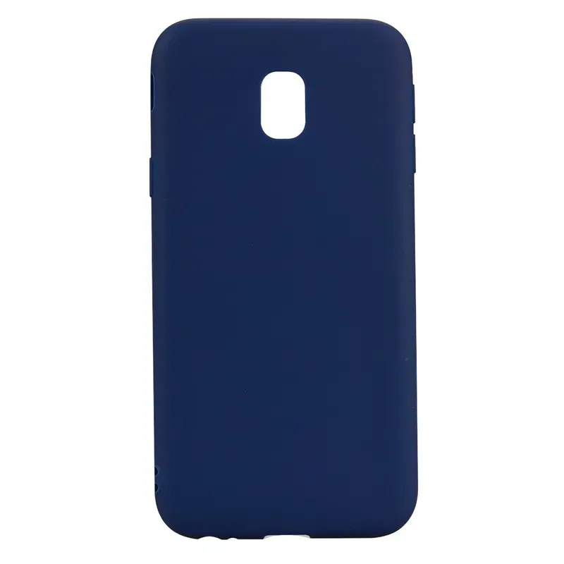 Color: Blue, Material: PU - Solid color Case For Samsung Galaxy J5 J530 J3 J330 J7 2017 J730 J4 J6 Plus J8 2018 European version Matte Silicone soft case