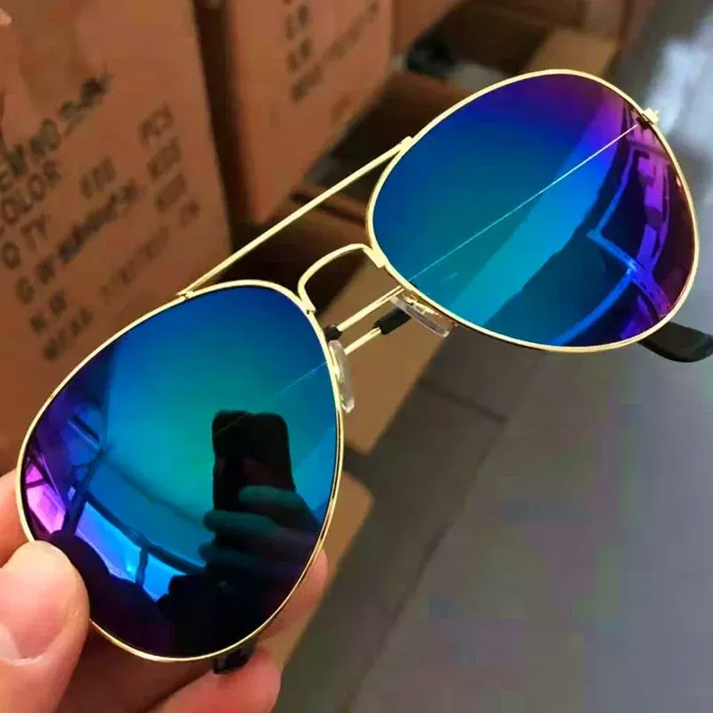 Lenses Color: PURPLE - New Fashion Sunglasses for Women Men Pilot Round Gradient Mirror Wen Outdoor Driving Glasses Oculos О?‡ки Со?»н?µ?‡н?‹?µ Му?¶ски?µ