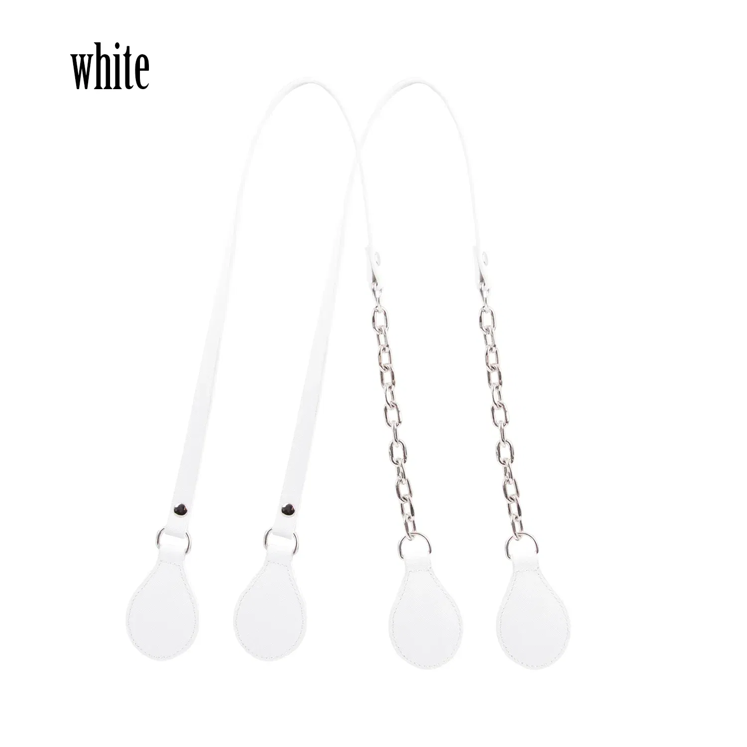 Color: Light Gold, Ships From: CHINA - Tanqu New Arrival Long Edge Painting Handles Faux Leather Flat PU Belt and Drops with Thicken Shiny Chain for OBag for EVA O Bag