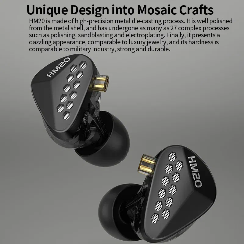 Color: Red - Cca hm20 tecnologia h?­brida 1dd + 7ba alta fidelidade com fio fone de ouvido no monitor fones esporte jogo do telefone móvel bai