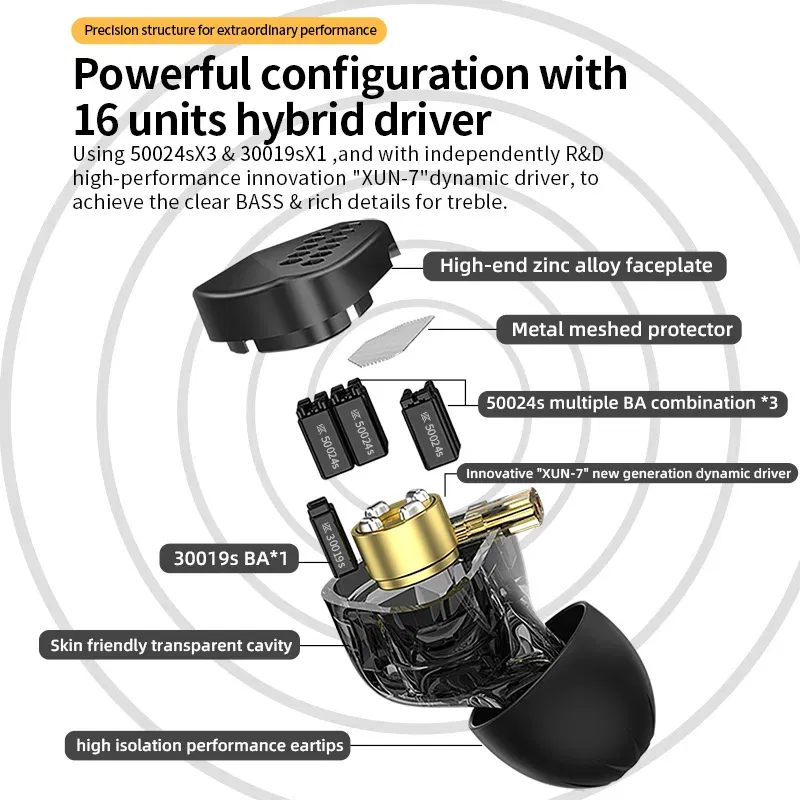 Color: Red - Cca hm20 tecnologia h?­brida 1dd + 7ba alta fidelidade com fio fone de ouvido no monitor fones esporte jogo do telefone móvel bai