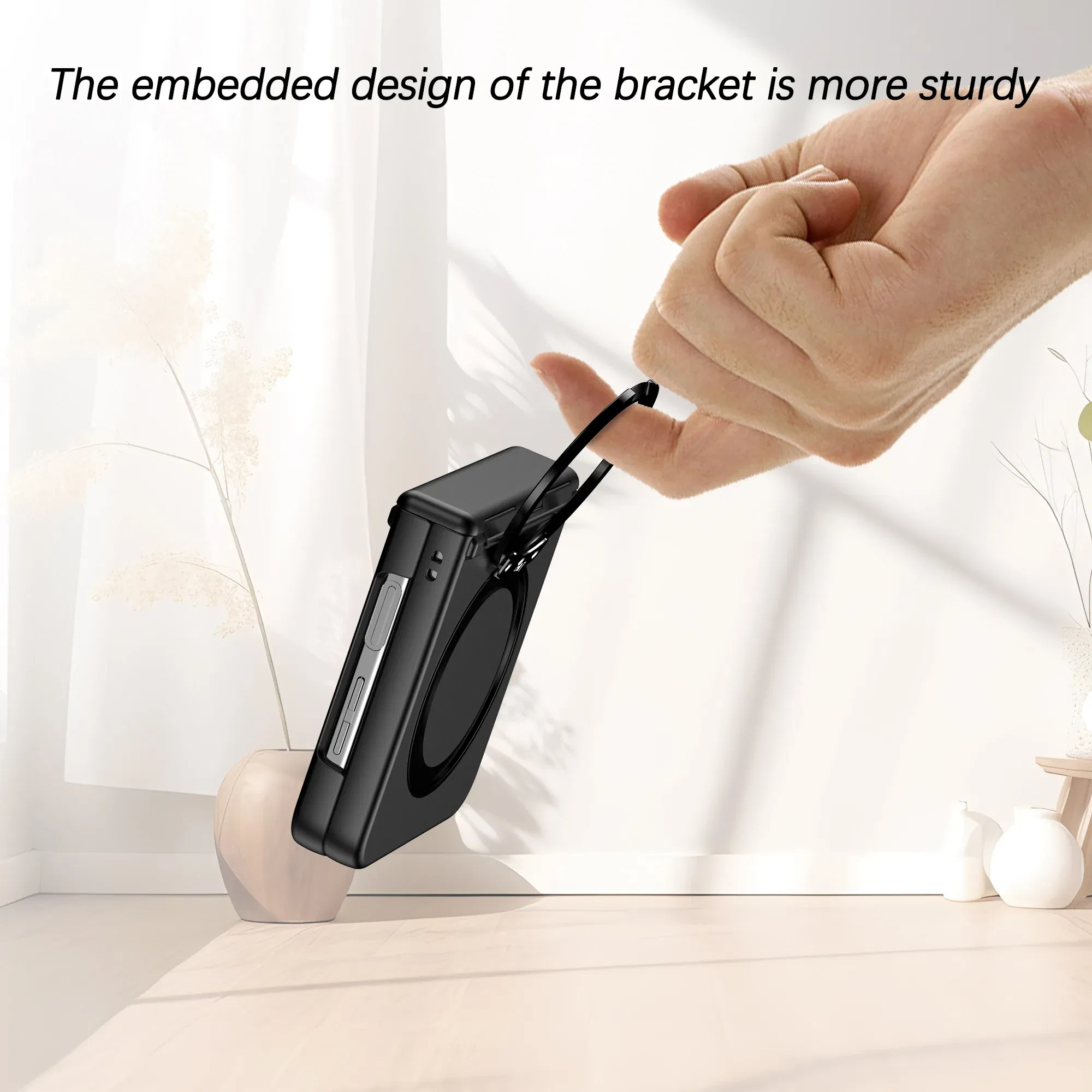 Color: Beige, Material: ABS - For Samsung Galaxy Z Flip5 Rotating 360?° Holder Phone case Magsafe Wireless charge 360 Degree Ring Magnetic stand Phone Covers