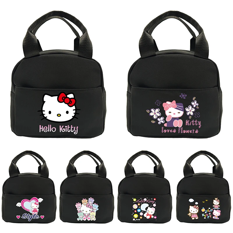 Color: Red - Hello Kitty Children's Lunch Bag Primary School Lunch Box Bag Children's Best Gift Cartoon Mochila Best Gift for Children