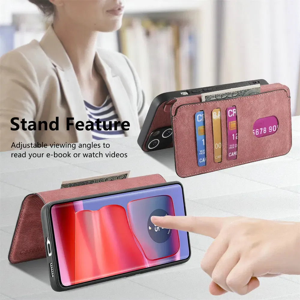 Color: black, Material: Nylon - Edge 50 60 Fusion 5G Flip Case For Motorola Edge 60 Pro 2In1 Detachable Leather Wallet Funda Moto Edge 50 Neo 60 Pro S50 Cover