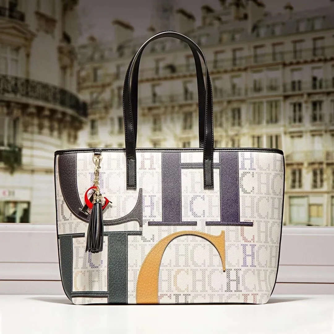 Color: Clear - Fashionable Ladies Messenger Bag Made of River-Printed Leather Boasting High-End Paris Vintage Daily Modern Style