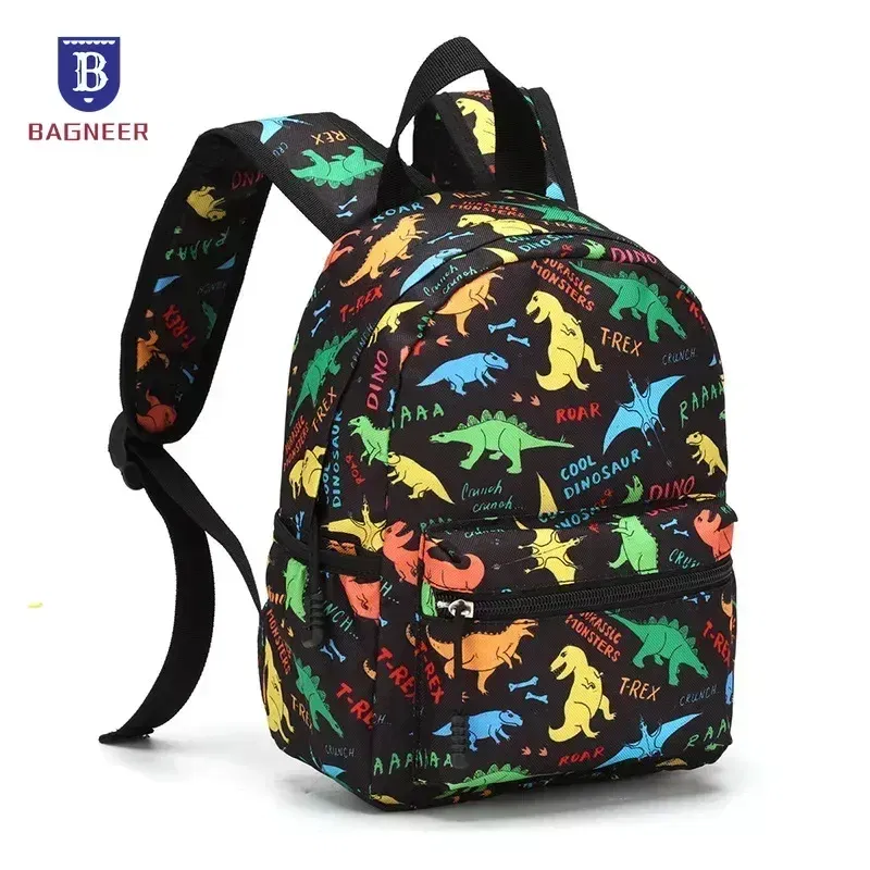 Color: Beige, Size: 13 inches - Casual Kids Backpack Dinosaur School Bag Travel Rucksack Cartoon Kids Boy Girls Schoolbag Student Bookbag Children Daypack Bag
